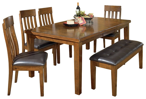 Ralene Dining Table and 4 Chairs and Bench Homeline Furniture