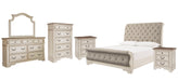 Realyn California King Sleigh Bed with Mirrored Dresser, Chest and 2 Nightstands Homeline Furniture