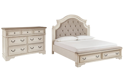 Realyn California King Upholstered Bed with Dresser Homeline Furniture