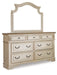 Realyn California King Upholstered Bed with Mirrored Dresser and Chest Homeline Furniture