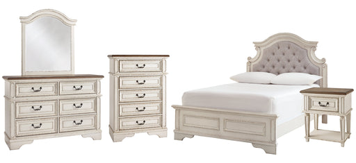 Realyn Full Panel Bed with Mirrored Dresser, Chest and Nightstand Homeline Furniture