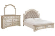 Realyn Queen Upholstered Bed with Mirrored Dresser Homeline Furniture