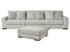 Regent Park 3-Piece Sectional with Ottoman Homeline Furniture