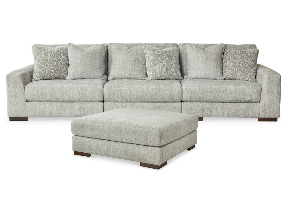 Regent Park 3-Piece Sectional with Ottoman Homeline Furniture