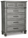 Russelyn King Storage Bed with Mirrored Dresser and Chest Homeline Furniture