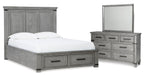 Russelyn Queen Storage Bed with Mirrored Dresser Homeline Furniture