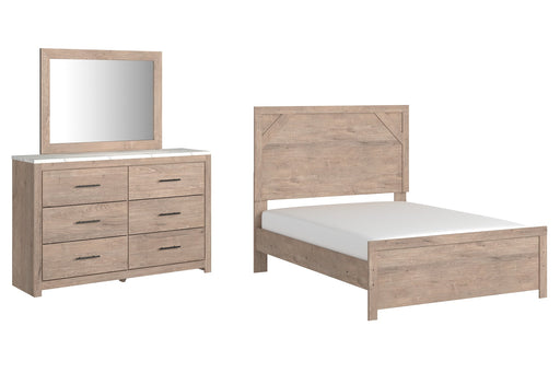 Senniberg Full Panel Bed with Mirrored Dresser Homeline Furniture