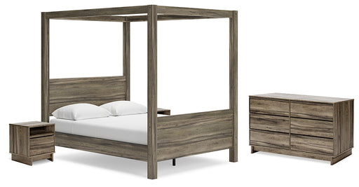 Shallifer Queen Canopy Bed with Dresser and 2 Nightstands Homeline Furniture