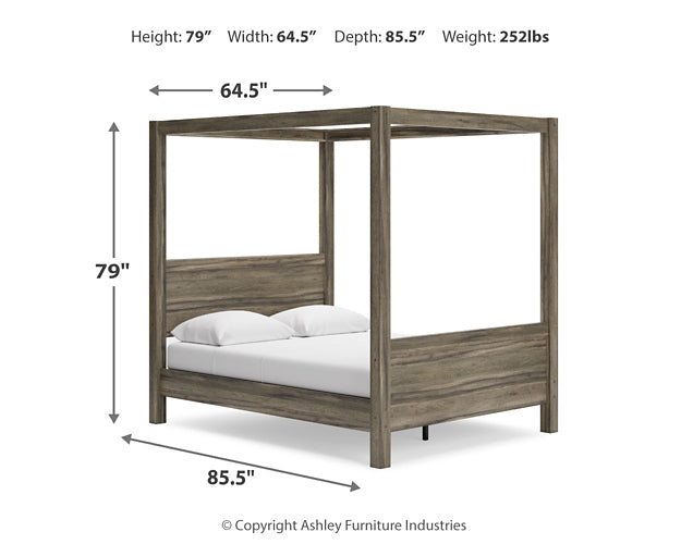 Shallifer Queen Canopy Bed with Dresser and Chest Homeline Furniture