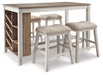 Skempton Counter Height Dining Table and 4 Barstools Homeline Furniture