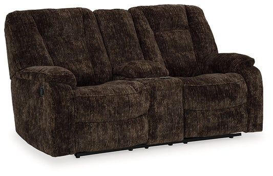 Soundwave Reclining Loveseat w/Console Homeline Furniture