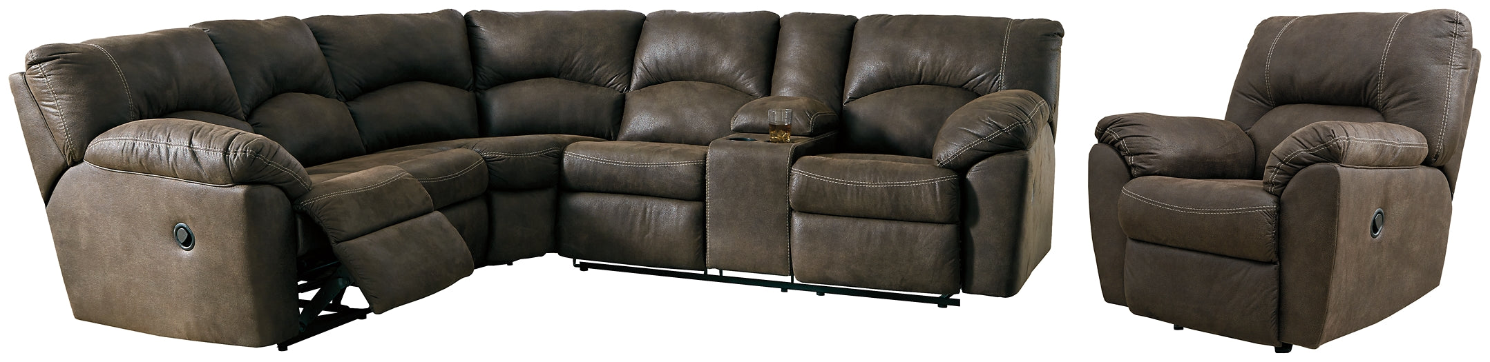 Tambo 2-Piece Sectional with Recliner Homeline Furniture