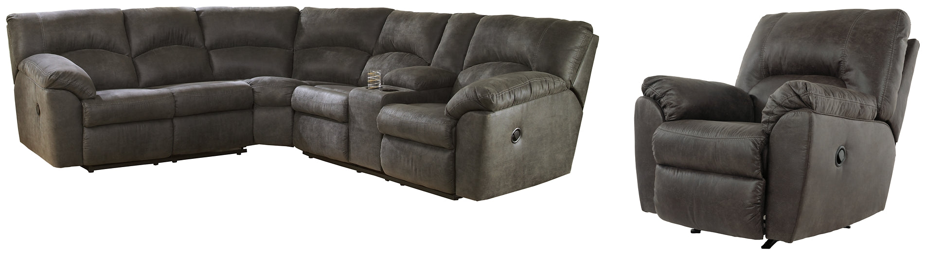 Tambo 2-Piece Sectional with Recliner Homeline Furniture