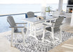 Transville Outdoor Counter Height Dining Table and 4 Barstools Homeline Furniture