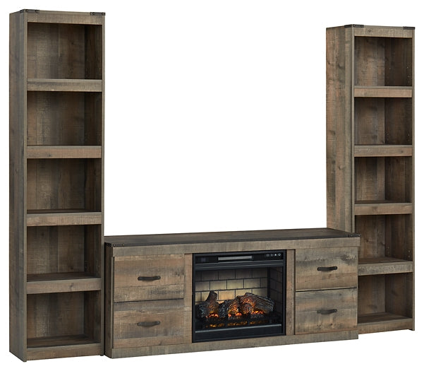 Trinell 3-Piece Entertainment Center with Electric Fireplace Homeline Furniture