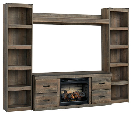 Trinell 4-Piece Entertainment Center with Electric Fireplace Homeline Furniture