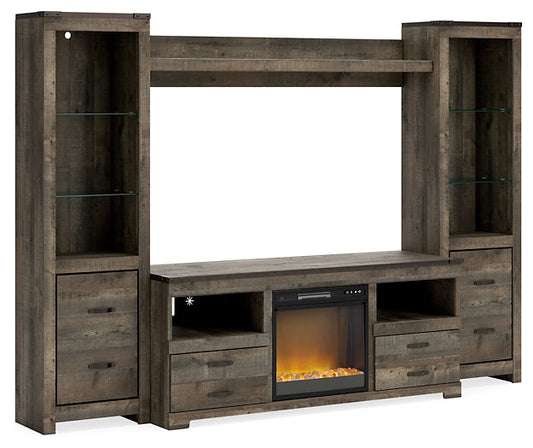 Trinell 4-Piece Entertainment Center with Electric Fireplace Homeline Furniture