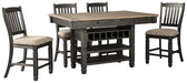 Tyler Creek Counter Height Dining Table and 4 Barstools Homeline Furniture