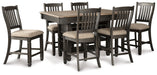 Tyler Creek Counter Height Dining Table and 6 Barstools Homeline Furniture