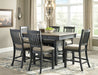 Tyler Creek Counter Height Dining Table and 6 Barstools Homeline Furniture