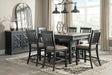 Tyler Creek Counter Height Dining Table and 6 Barstools Homeline Furniture