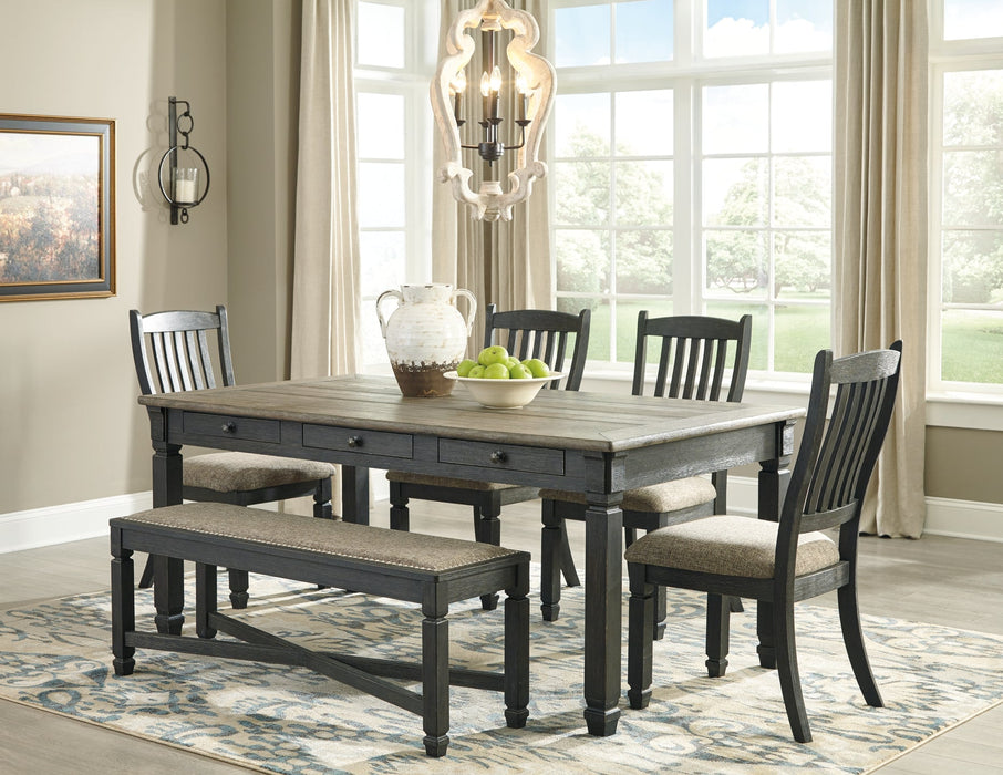 Tyler Creek Dining Table and 4 Chairs and Bench Homeline Furniture