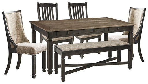 Tyler Creek Dining Table and 4 Chairs and Bench Homeline Furniture