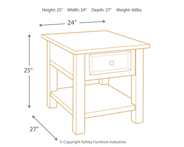 Tyler Creek Rectangular End Table Homeline Furniture