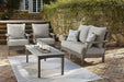 Visola Outdoor Loveseat and 2 Lounge Chairs with Coffee Table Homeline Furniture