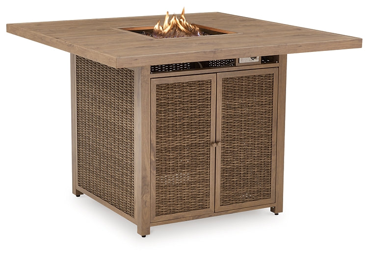 Walton Bridge Square Bar Table w/Fire Pit Homeline Furniture