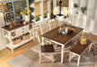 Whitesburg Dining Table and 4 Chairs and Bench Homeline Furniture