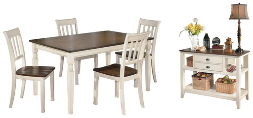 Whitesburg Dining Table and 4 Chairs with Storage Homeline Furniture