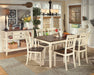 Whitesburg Dining Table and 6 Chairs with Storage Homeline Furniture