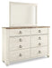 Willowton Queen/Full Panel Headboard with Mirrored Dresser, Chest and Nightstand Homeline Furniture