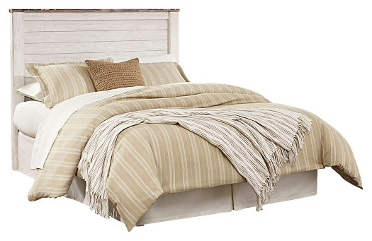 Willowton Queen/Full Panel Headboard with Mirrored Dresser, Chest and Nightstand Homeline Furniture