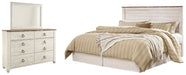 Willowton Queen/Full Panel Headboard with Mirrored Dresser Homeline Furniture