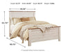 Willowton Queen Panel Bed with Mirrored Dresser, Chest and 2 Nightstands Homeline Furniture