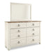 Willowton Queen Panel Bed with Mirrored Dresser Homeline Furniture