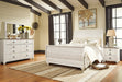 Willowton Queen Sleigh Bed with Mirrored Dresser and Nightstand Homeline Furniture