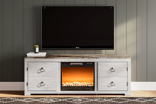 Willowton TV Stand with Electric Fireplace Homeline Furniture