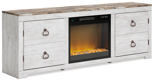 Willowton TV Stand with Electric Fireplace Homeline Furniture