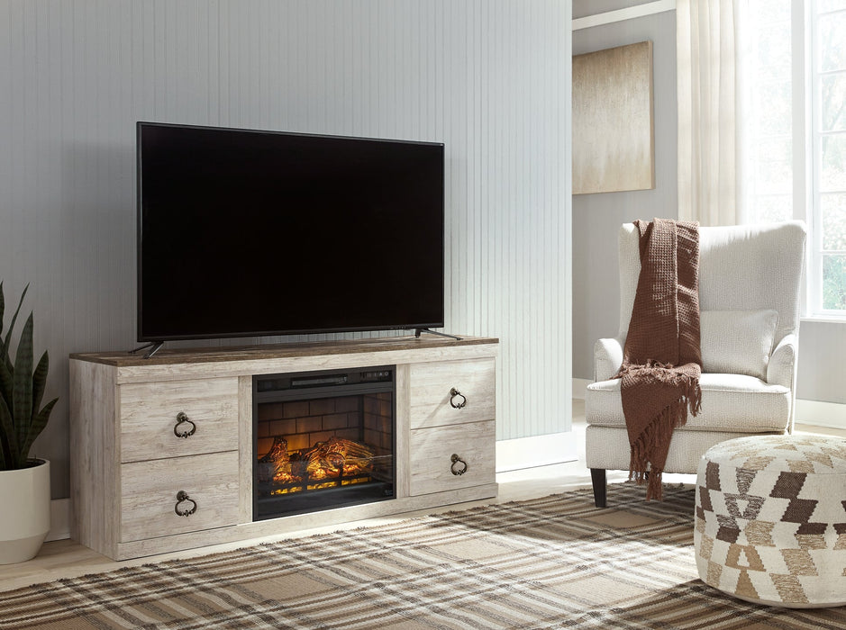 Willowton TV Stand with Electric Fireplace Homeline Furniture