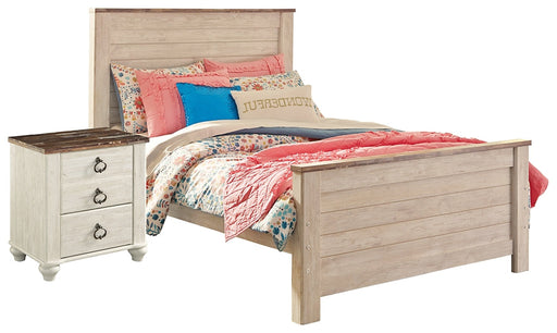 Willowton Twin Panel Bed with Nightstand Homeline Furniture