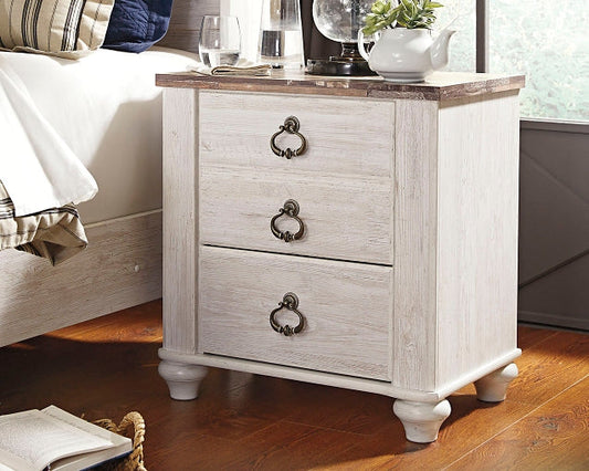 Willowton Two Drawer Night Stand Homeline Furniture