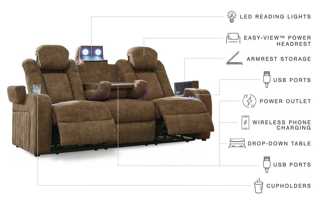 Wolfridge PWR REC Loveseat/CON/ADJ HDRST Homeline Furniture