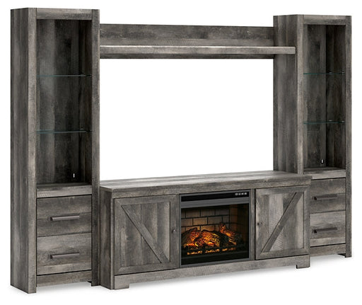 Wynnlow 4-Piece Entertainment Center with Electric Fireplace Homeline Furniture