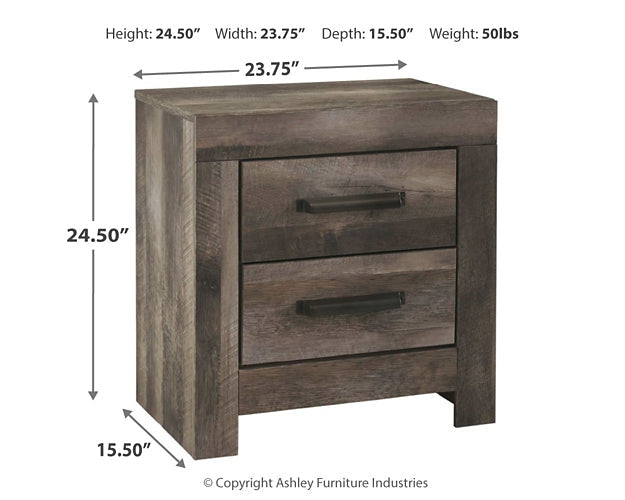 Wynnlow King Crossbuck Panel Bed with Mirrored Dresser, Chest and 2 Nightstands Homeline Furniture