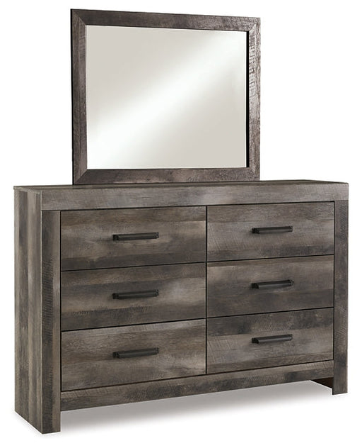 Wynnlow King Crossbuck Panel Bed with Mirrored Dresser and 2 Nightstands Homeline Furniture