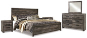 Wynnlow King Panel Bed with Mirrored Dresser and 2 Nightstands Homeline Furniture