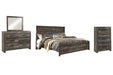 Wynnlow King Panel Bed with Mirrored Dresser and Chest Homeline Furniture